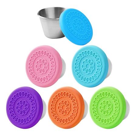 1/2/3/5 Bred Stålkop Dressingbeholder Forsegling Salatdressing Kopper 70ml*6 packs (bags) 1 Pc