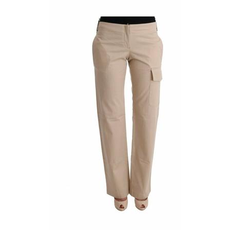 Ermanno Scervino, Cotton Wool Regular Fit Pants Beige, Dames, Maat:S,Katoen