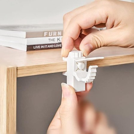 2 stk. Gardinholder Klipsbrakett Justerbar Tverrstang Plast Gardinstang for Håndkleoppbevaring Organizer Krok