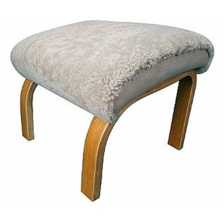 593 Fårskinns pall i böjträ tillhör stol 590