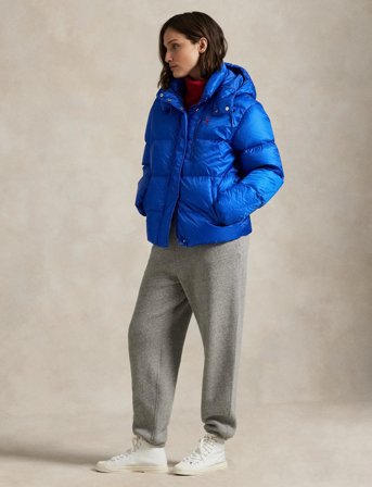 Polo Ralph Lauren Water-Repellent Quilted Down Jacket - Blue - S