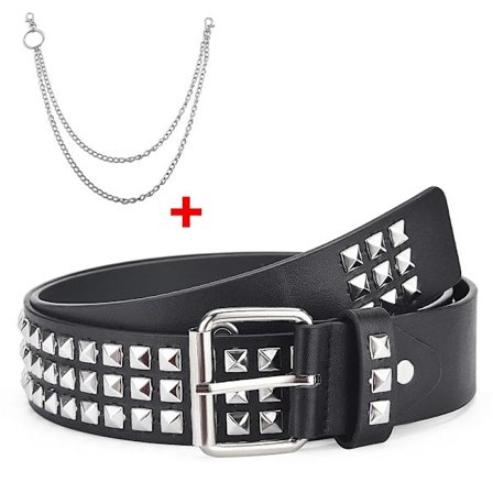 Damebelte Punk Hardware Jeansbelte Firkantede Perler Naglebelte Svart Harajuku Midjebånd Øye Pin Spenne Menn Metall Dekorasjonsbelte