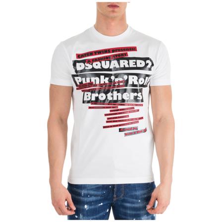 Dsquared2, men short sleeve t-shirt crew neckline jumper Wit, Heren, Maat:XL