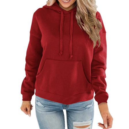 Kvinnor Pläd Gradient Fleece Fodrad Långärmad Pocket Hooded Toppar