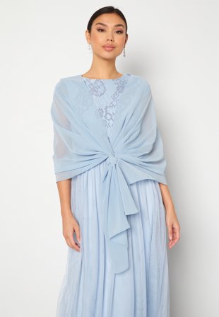 Bubbleroom Occasion Chiffon Shawl Dusty blue Klær