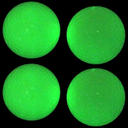4 stk. Fluorescerende bolde til natsportsgrene, der lyser i mørket, lyse bolde uden LED-lys indeni