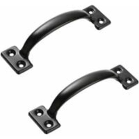 Møbelhåndtag, 2 stk. Vintage rustfrit stål køkkenskabshåndtag til trædør, jerndør, skuffe, skoskab, sort