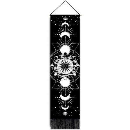 Pakke med 2 brændende sol gobeliner måne gobeliner månefase gobeliner himmelstjernet gobelin geometrisk kunst gobelin vægophæng til værelse