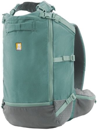 RuffWear Hitch Hiker Dog Backpack Carrier River Rock Green