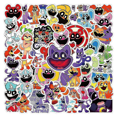 50 stk. Smilende Critters Poppy Playtime Klistermærker til Scrapbog Laptop Kuffert Skateboard Konvolutter Dekoration[HhhhS] (FMY)