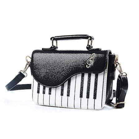 Dame stilfuld klaver håndtaske skulderpung, dame crossbody messenger taske sort -ES