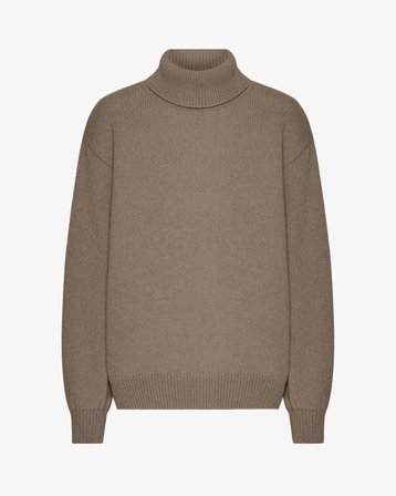 Merino Wool Turtleneck - Warm Taupe M
