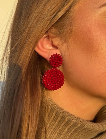 By Jolima Sanremo Earring - Red - ONE SIZE