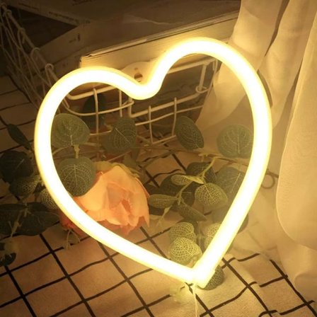 1 st Love Heart Shape Neon LED Light, Neon Sign Wall Night Light,