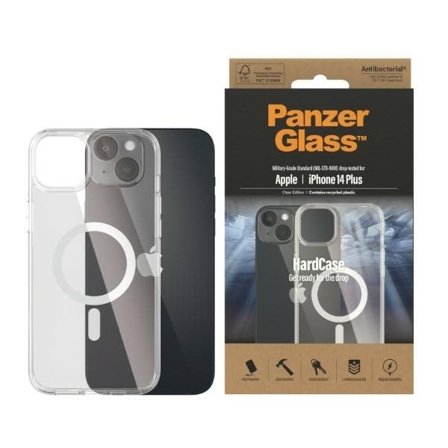 PanzerGlass HardCase med MagSafe Antibakteriel taske til iPhone 14 Plus / 15 Plus - Transparent