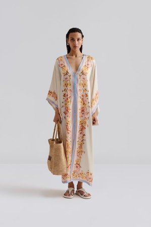 Malina - Naya kaftan - M/L - Cream Peony