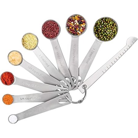 Ruostumattomasta teräksestä valmistetut mittalusikat, 9 mittalusikan sarja