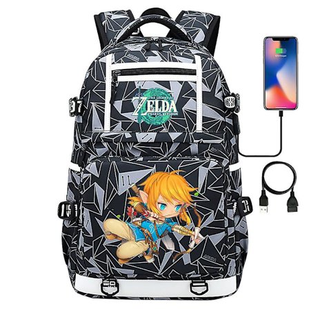 Zelda-Link Print Ryggsekk for Tenåringer og Studenter - Skolesekk, Boksekk for Menn og Kvinner