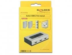 Delock Switch HDMI 2 port manual - video/audio switch - 2 porter