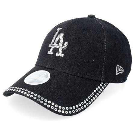 New Era - MLB Svart adjustable Keps - Los Angeles Dodgers Womens Sequin 9FORTY Black Adjustable @ Hatstore
