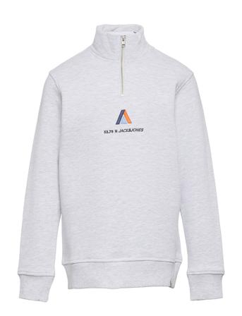 Jorclayton Sweat Half Zip Jr Sweat-shirt Tröja Grå Jack & J S