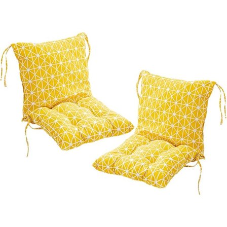 2-osaiset tuolinpehmusteet selkänojalla, selkäpehmuste nauhoilla, matala selkäpehmuste (tyyli 4, 40 x 40 cm)