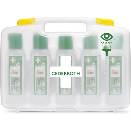 CEDERROTH Ögondusch i väska 5x500ml - Lyreco - Skyddsutrustning - Första Hjälpen - Ögondusch