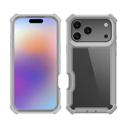 Tvåfärgat Stöttåligt Skal för Telefon, 4-Hörns Skydd, Stilren Euro Design (IP 17/17 Air/17 Pro/17 PM, Flerfärgad)