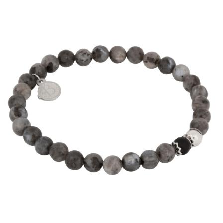 by BILLGREN Boris Beaded Bracelet Grey Accessoarer Herr Grå 19 cm