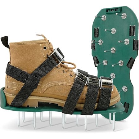 Universell Manuell Gräsmatta Aerator Med 2 Justerbara Remmar Med Säkra Spännen, Gräsmatta Aerator För Effektiv Aerering Av Gräsmatta Jord