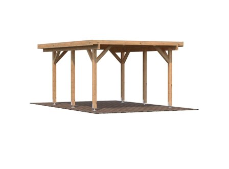 Palmako Karl Carport 18,4 m²/inv. 11,7 m², brun impregnerad, Stugor & förråd