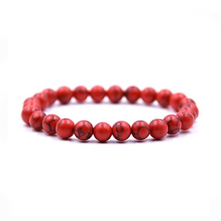 Käsintehty rannekoru punainen kivi onyx