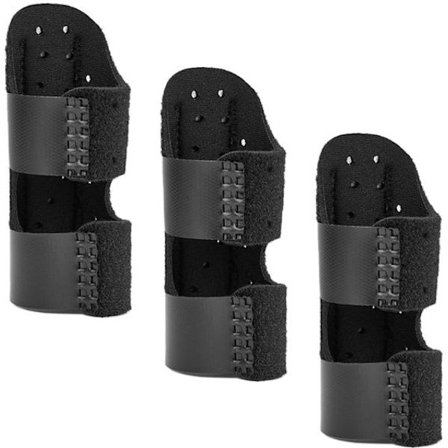 Hånd- og fingerbeskyttere – tre-delt fingerskinne – komfortabel og åndbar – sort