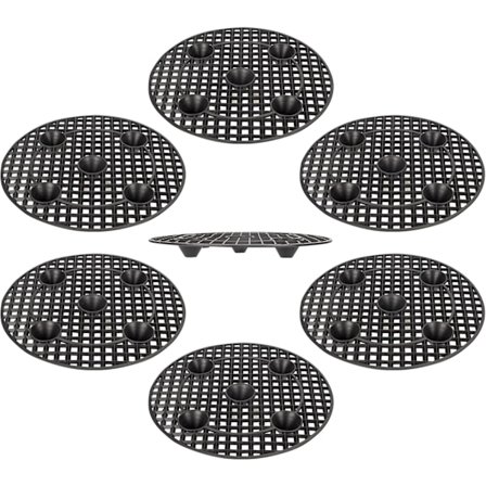 6 st Växtunderlägg Krukförhöjare, Kraftiga 30 cm / 12 tum Växtställ, Svart Rund Växtkruka -FX-