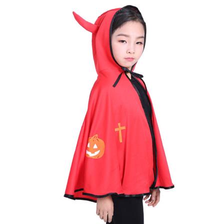 Hettekappe Halloween Kostyme Djevel Cosplay, Rød