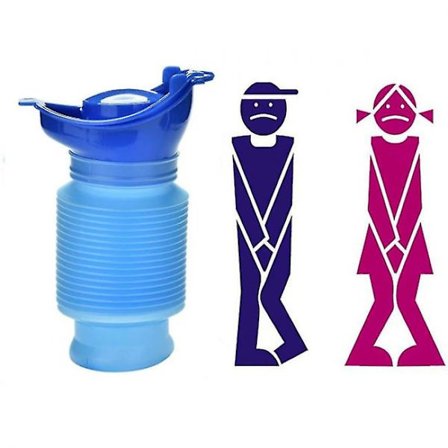Resbar Resbar Nöd-urin Bärbar Hopvikbar Personlig Mobil Toalett Potta Kissflaska för Barn Vuxna Husbil Resor (750 ml)