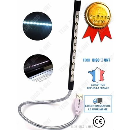 Skrivbordslampa - TECH DISCOUNT - TD 10LED - Fri böjning - Mjuk belysning - Fällbar och portabel