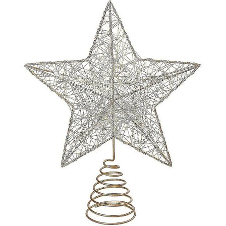 Julepynt Topper Med Gullstjerner Og Led-Lys Til Julepynt