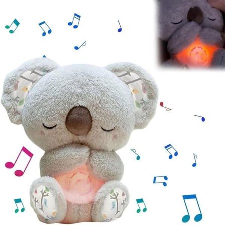 Koala Gosedyr Åndedrætslindring – Spilledåse med Lys & Åndedrætsbevægelser, Søvn- & Angstlindring til Babyer