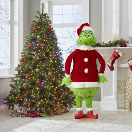 Juldekoration Grön Grinch Ben Jultomte Träddekoration Dvärg Ben Hemhängen Material Keramik och Emalj Pastoral Stil