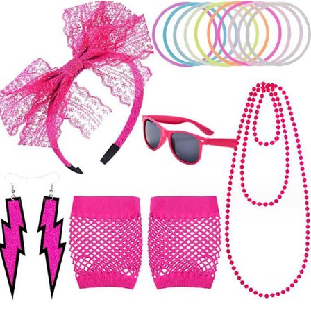 80-tals Damkläder Accessoar 6-delars Set