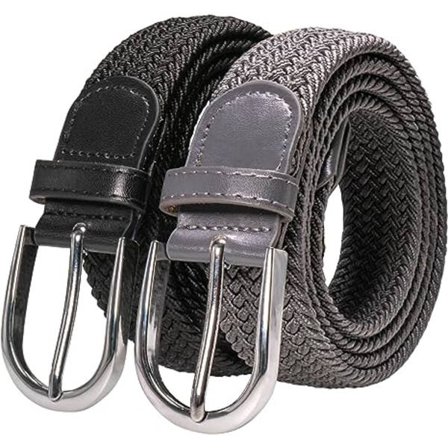 2 stk. Unisex elastisk flettet bælte elastisk stof bælte til mænd