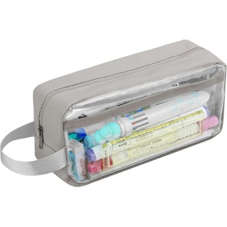 1 stk. kun etui Gennemsigtigt penalhus, Gennemsigtigt eksamenspenalhus, Vandtæt PVC Gennemsigtig toiletartikler Opbevaringspose