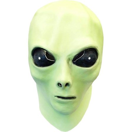 Glow in the Dark Alien Maske med Nøkkelring Grønn Alien Foldable Toy