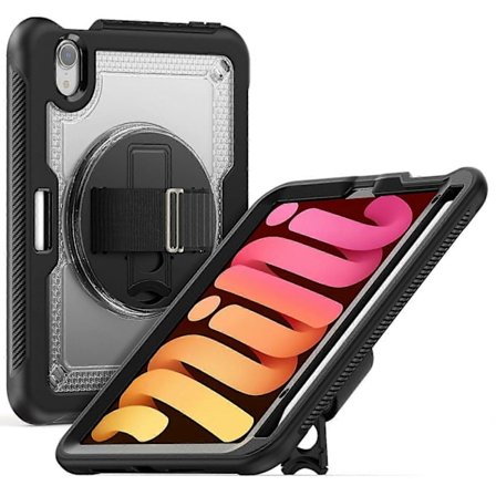 Fodral för iPad mini (2024)/(2021) Kompatibelt Ställ PC+Surfplatta Skal med Axelrem