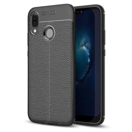 Huawei P20 Lite Fodral - Litchi Pattern Skal - Svart Svart