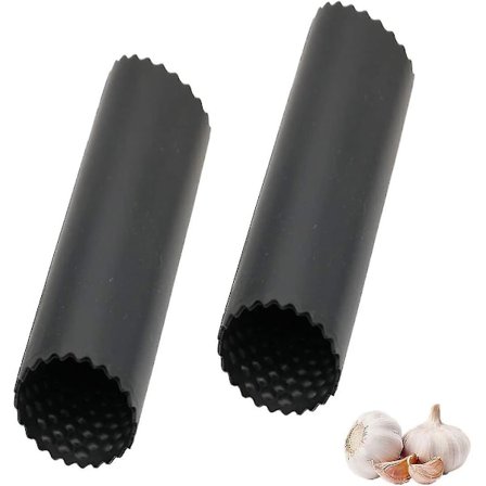 Hvitløkskreller, 2 stk hvitløksrullkreller kjøkkenredskap svart