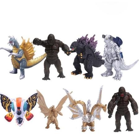 4 generationer af 8 Godzillaer, monsterfigurer, biltilbehør, Godzilla-legetøj