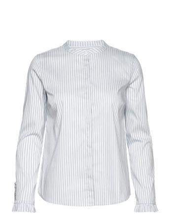Mattie Slim Stripe Shirt Pitkähihainen Paita Sininen MOS MOSH