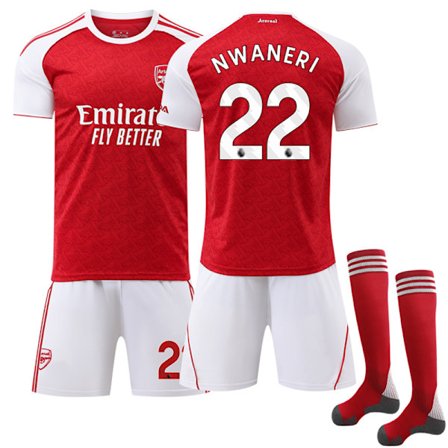 25-26 Arsenal Hemma Barn Vuxen Fotbollströja Nr 22 Nwaneri Nr 22 Nwaneri